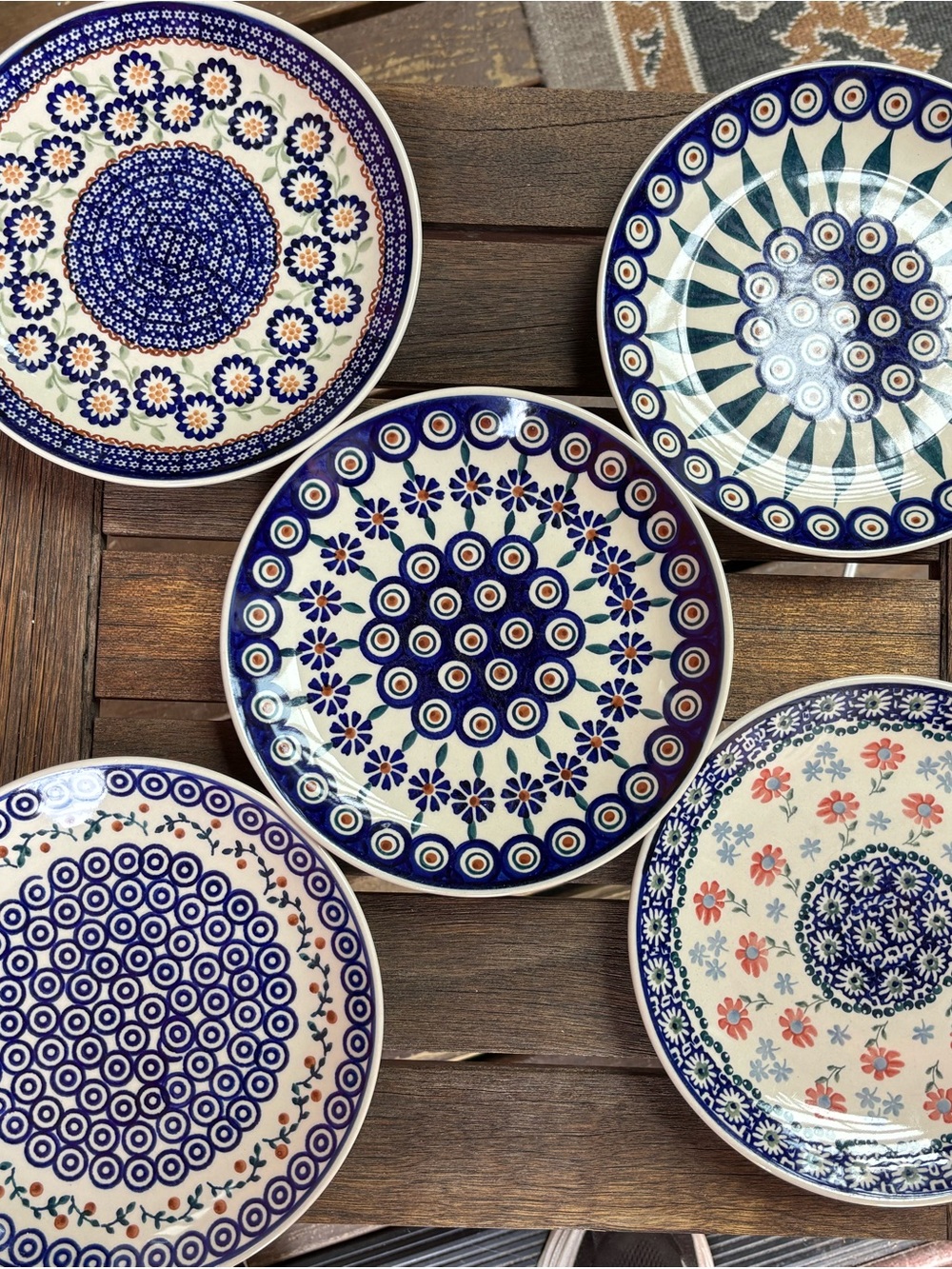 Boleslawiec Polish Pottery Salad Plates-5 plates (1 is chipped)